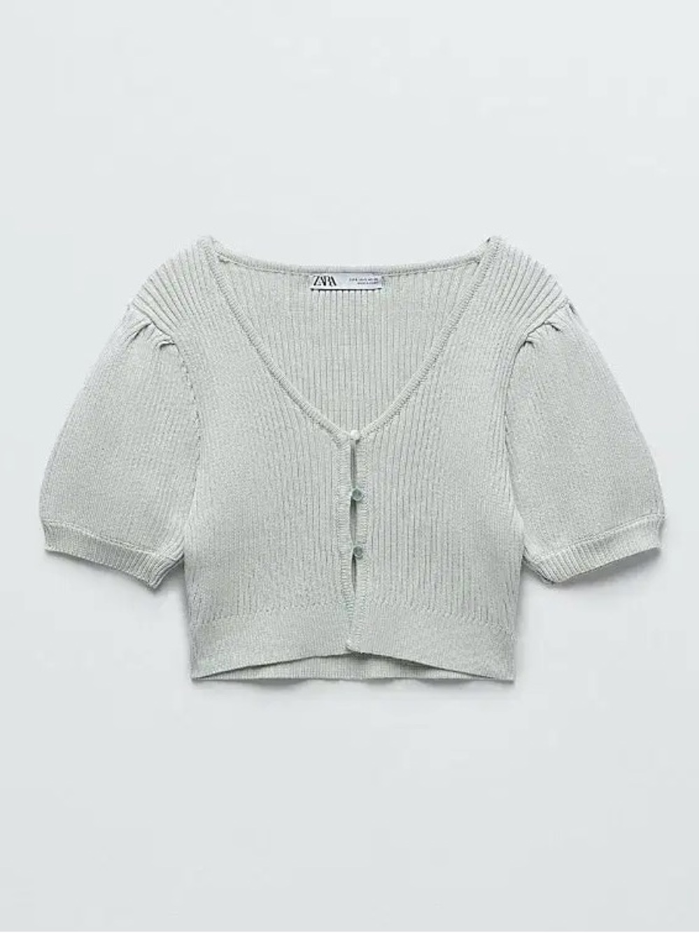 ZARA Ribbed Crop Cardigan
